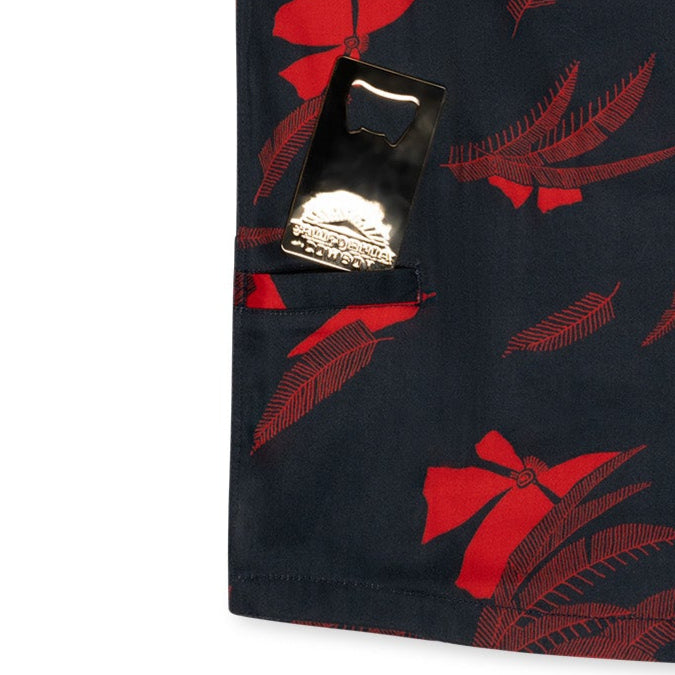 Men’s Stretch Tropic High Water Shirt - Vintage Floral, Washed Navy