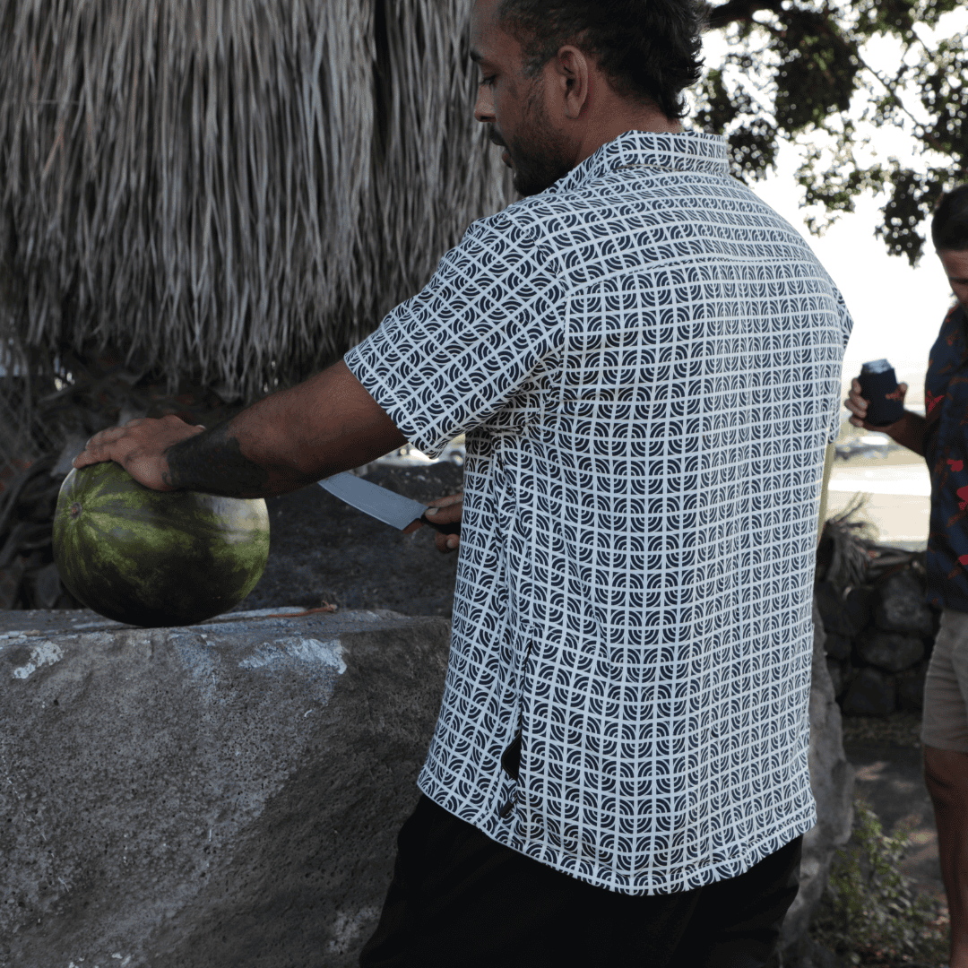 Men’s Stretch High Water Shirt - Breeze Block, White Sand