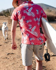 Men’s High Water Shirt - Bird of Paradise, Sunset Red