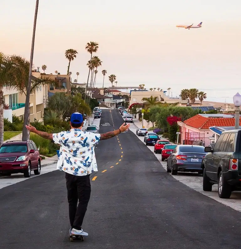 Men's High Water Shirt -  Bird of Paradise, White Sand