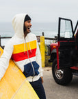 Men's PCH Full Zip Hoodie - Stripe, White Sand