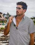 Men’s High Water Shirt - Cozumel Geo, White Sand