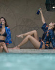 Women’s La Sirena Robe - Garibaldi Fish, Farallon Navy