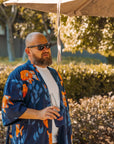 Men's El Garibaldi Robe - Garibaldi Fish, Farallon Navy