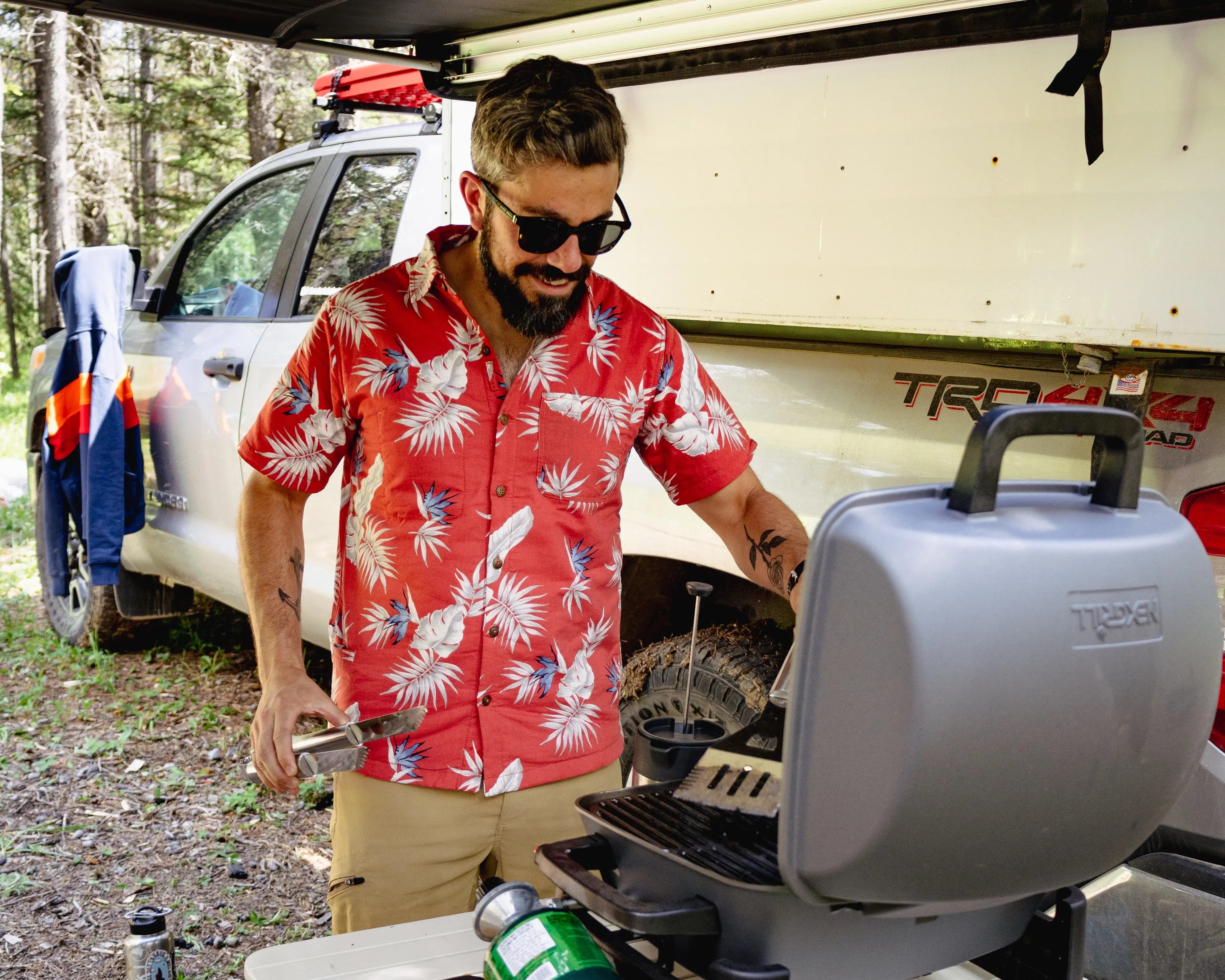 Men’s High Water Shirt - Bird of Paradise, Sunset Red