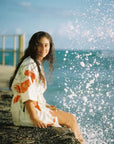 Women’s La Sirena Robe - Garibaldi Fish, White Sand