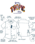 Men’s High Water Tropic Shirt - Motel Surf, White Sand