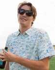 Men’s High Water Shirt - Paint By Numbers Wave, White Sand