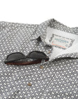 Men’s High Water Shirt - Cozumel Geo - White Russian (New Fit!) - Sunglass Loop Laydown - California Cowboy