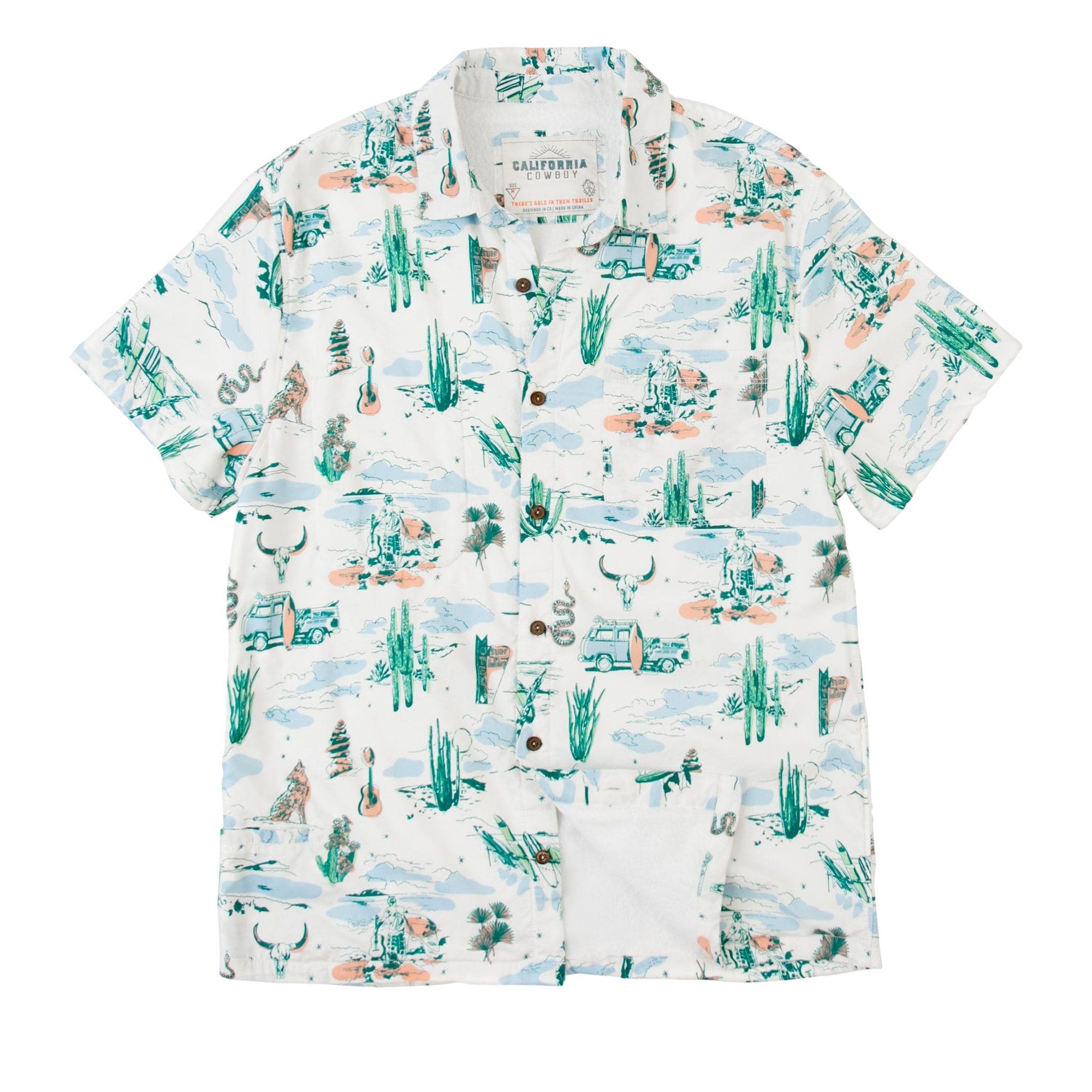 Men’s High Water Shirt - Motel Surf, White Sand