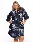 Women’s La Sirena Robe - Vintage Floral, Farallon Navy