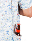 Men’s High Water Shirt - Paint By Numbers Wave, White Sand