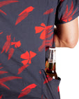 Men’s High Water Hawaiian Shirt With Terry Cloth Lining - Vintage Floral Washed Navy - California Cowboy