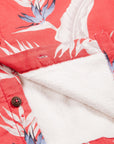 Men’s High Water Hawaiian Shirt With Terry Cloth Lining - Bird of Paradise Sunset Red - California Cowboy