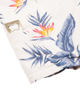 Men’s High Water Hawaiian Shirt With a Bottle Opener - Bird of Paradise White Sand - California Cowboy