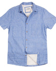 Shop for Men’s High Water Hawaiian Shirt - Chambray Neptune Blue - California Cowboy