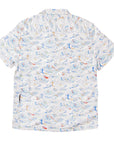 Men’s Stretch High Water Shirt - Paint By Numbers Wave, White Sand
