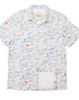 Men’s Stretch High Water Shirt - Paint By Numbers Wave, White Sand
