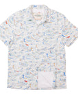 Men’s Stretch High Water Shirt - Paint By Numbers Wave, White Sand