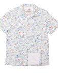 Men’s Stretch High Water Shirt - Paint By Numbers Wave, White Sand