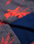 Men’s High Water Hawaiian Shirt With Terry Cloth Lining - Vintage Floral Washed Navy - California Cowboy