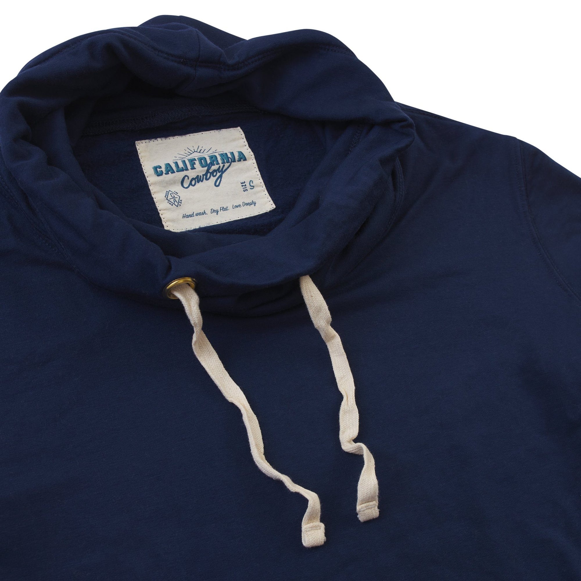 Women's Wagyu - Cowl Neck - Navy - Close Up - California Cowboy