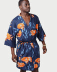 Men's El Garibaldi Robe - Garibaldi Fish, Farallon Navy