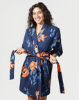 Women’s La Sirena Kimono - Garibaldi Farallon Navy - Front Ties - Model - California Cowboy