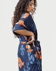 Women’s La Sirena Kimono - Garibaldi Farallon Navy - Champagne Bottle Pocket - Model - California Cowboy