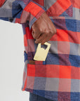 High Sierra Flannel Shirt for Men - Bottle Opener - Campfire Check - California Cowboy