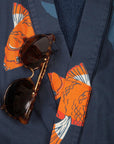 Men's El Garibaldi Robe - Garibaldi Fish, Farallon Navy