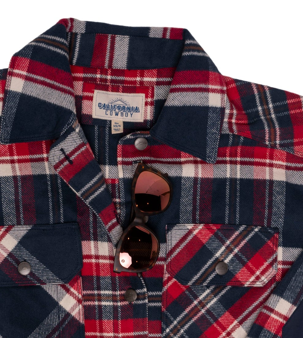 Women’s Shacket - Navy/Red/White Plaid