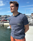 Men's Combed Cotton Tee - Logo Pocket Tee, Pacific