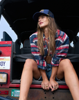 Women’s Shacket - Navy/Red/White Plaid