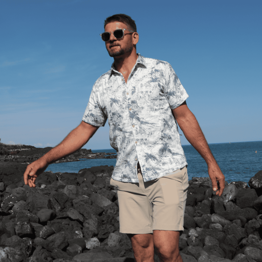 Men’s Surf  Stretch High Water Shirt - Island Time, White Sand