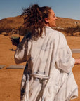 Women’s La Sirena Robe - Vintage Floral, White Sand