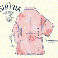 Women’s La Sirena Robe - Vintage Floral, Farallon Navy