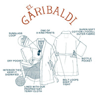 Men's El Garibaldi Robe - The Wedge, Neptune Blue