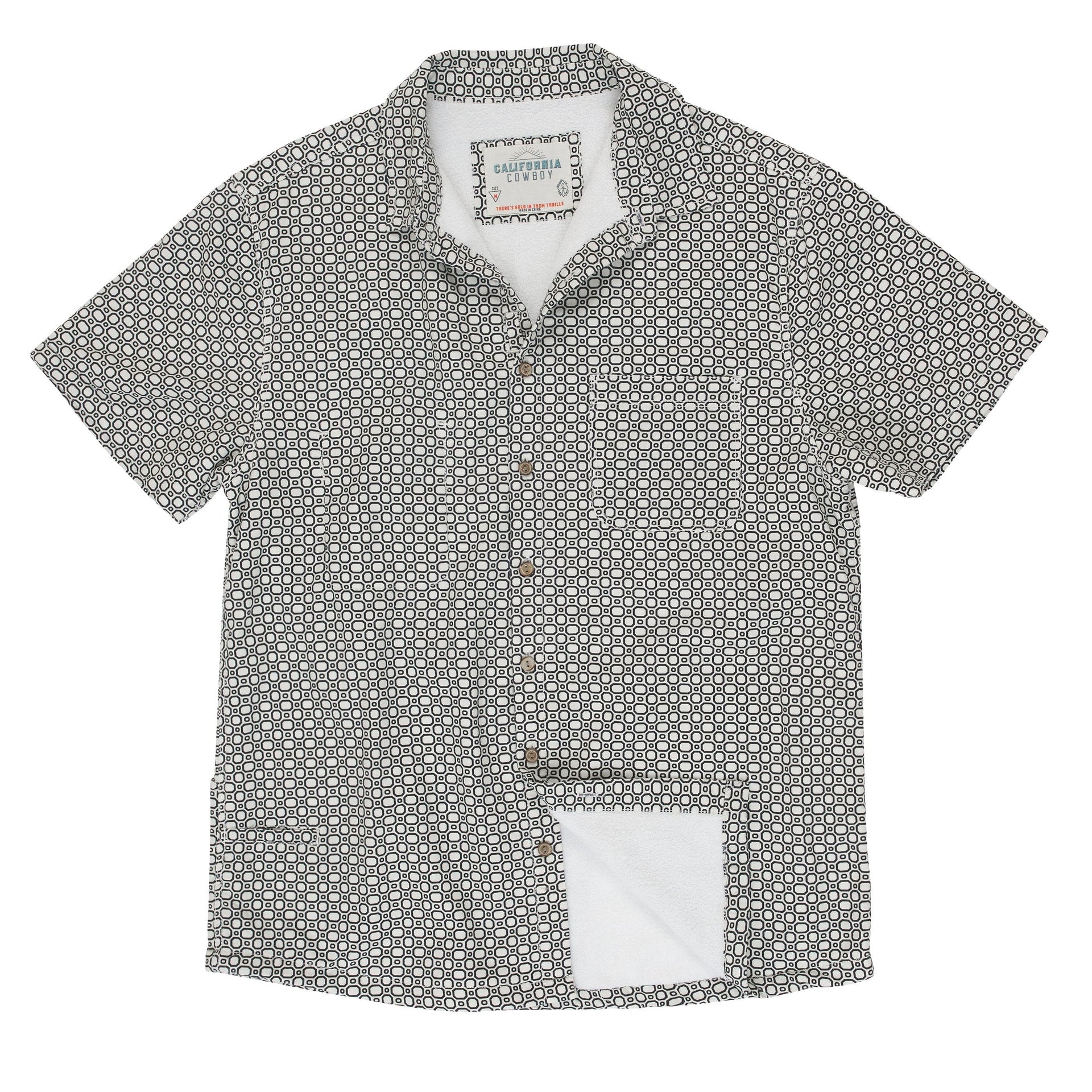 Cozumel Geo, White Sand High Water Shirt For Men – California Cowboy