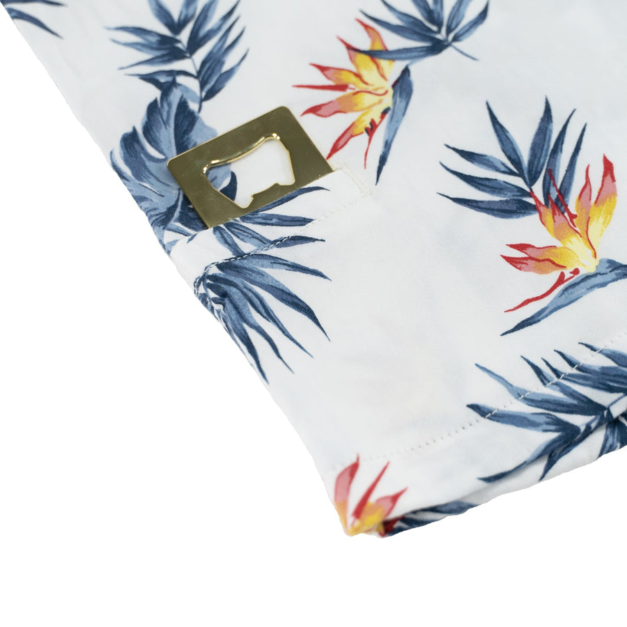 Men’s Tropic High Water Shirt - Bird of Paradise, White Sand