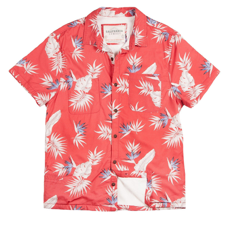 Shop For High Water Hawaiian Shirt For Men - Bird of Paradise Sunset Red - California Cowboy