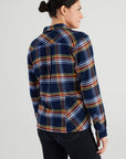 Women’s High Sierra Shirt With Hidden Beer Pocket - Model - Daffy Plaid - California Cowboy