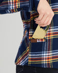 Women’s High Sierra Flannel Shirt With Bottle Opener - Model - Daffy Plaid - California Cowboy
