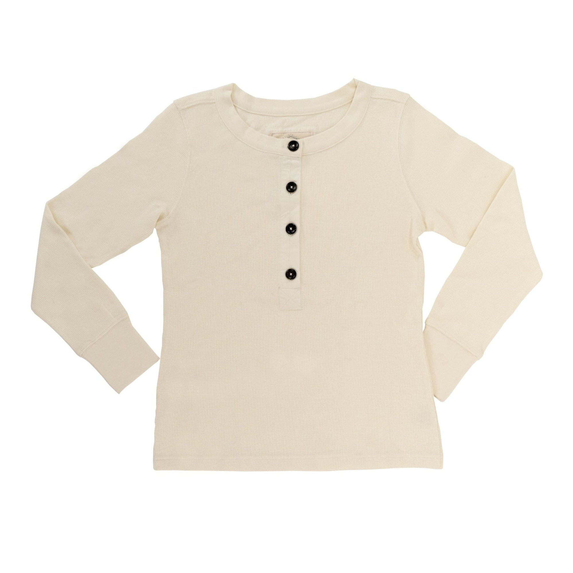 Women’s Organic Thermal Henley - White Sand