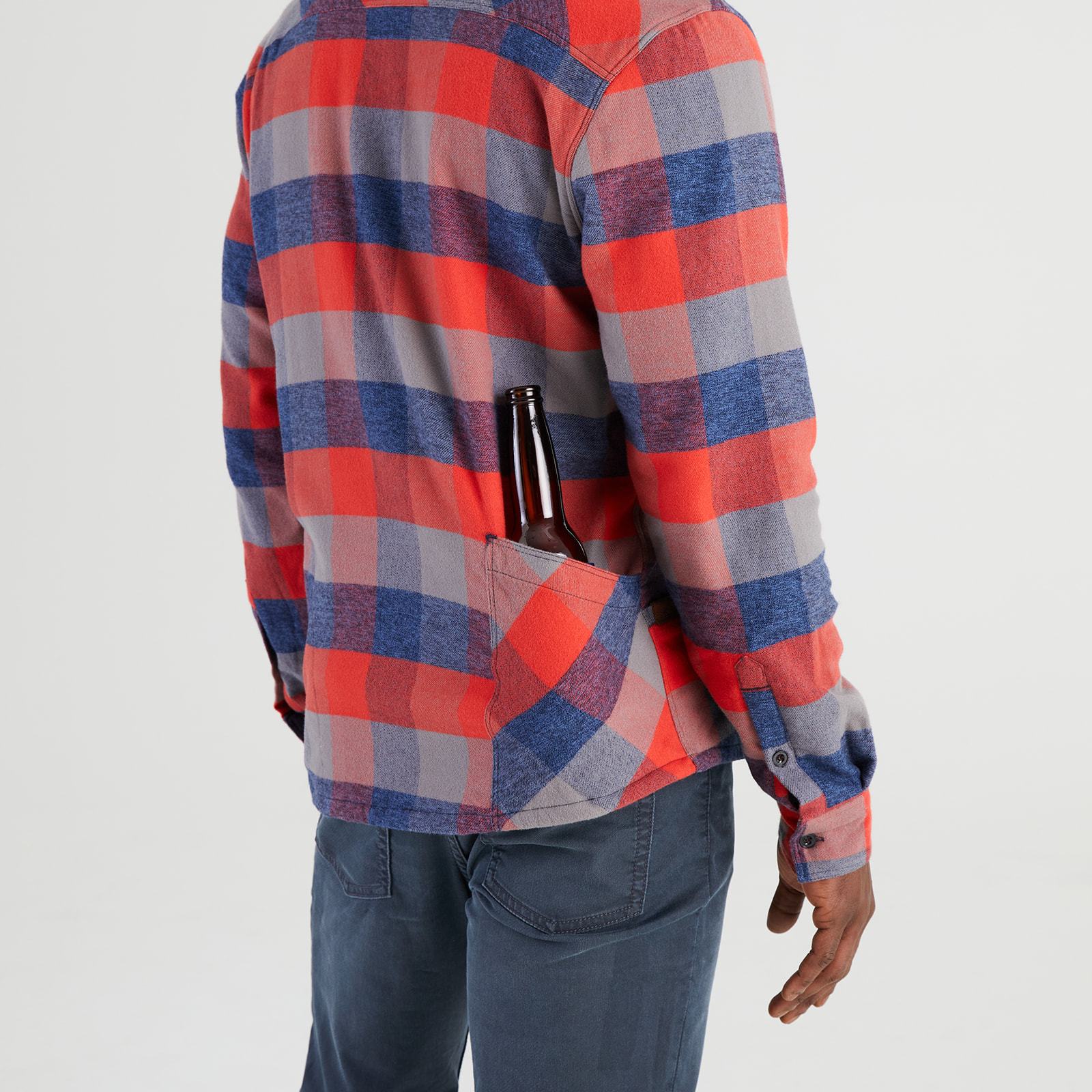 Men’s High Sierra Shirt - Beer Bottle Pocket - Campfire Check - California Cowboy