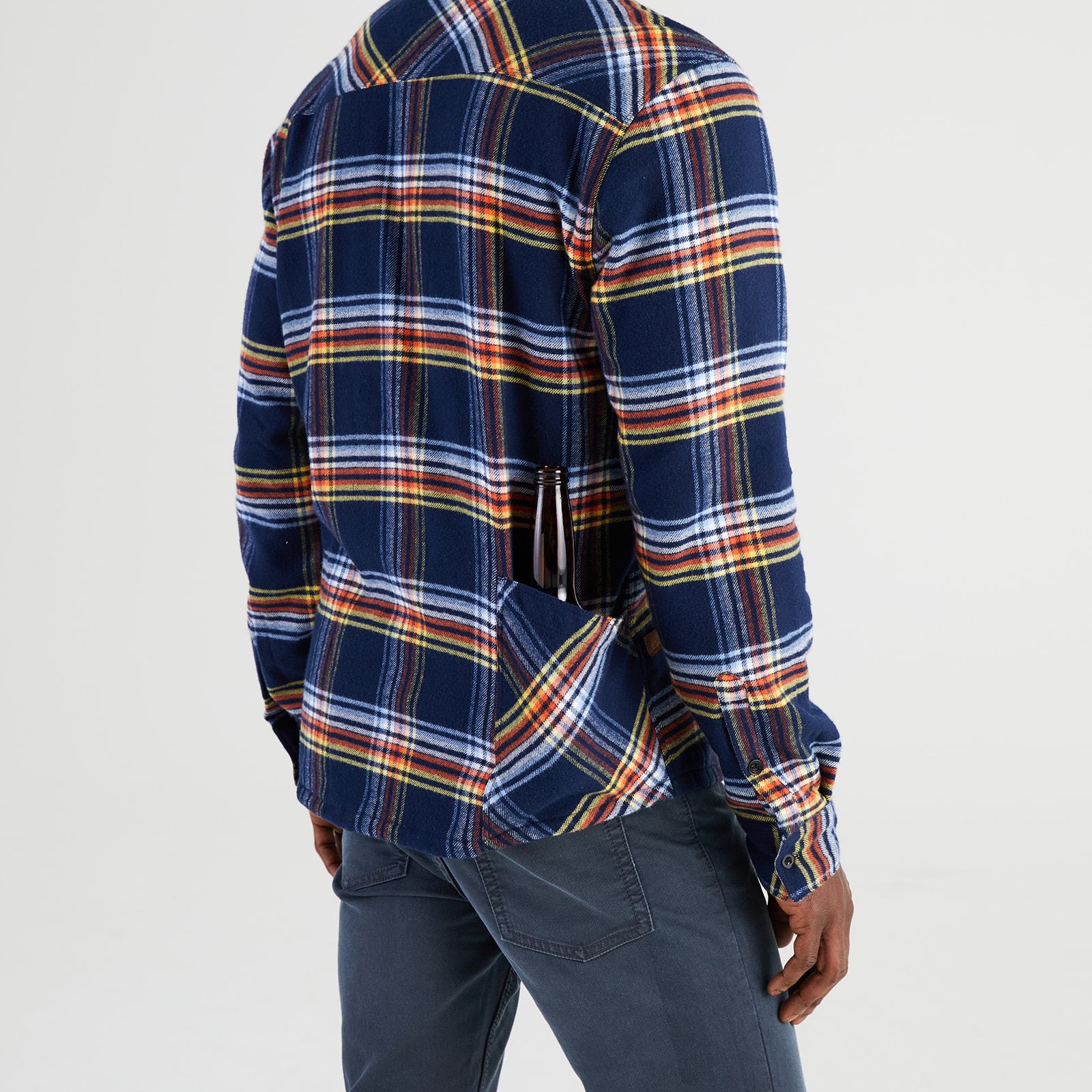High Sierra Flannel Shirt With Hidden Beer Pocket - Daffy Plaid - California Cowboy