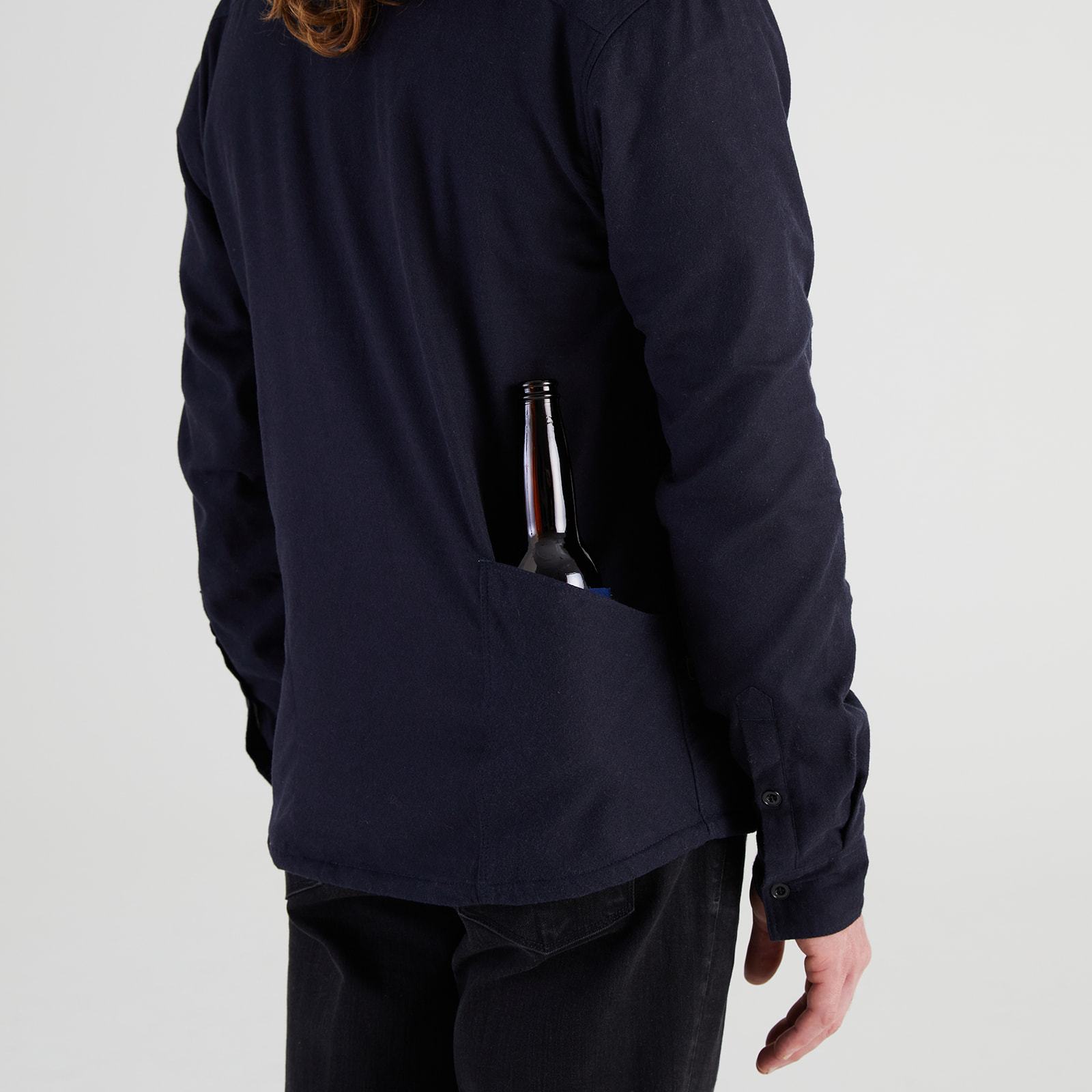 High Sierra Flannel Shirt With Hidden Beer Pocket - Midnight Navy - California Cowboy
