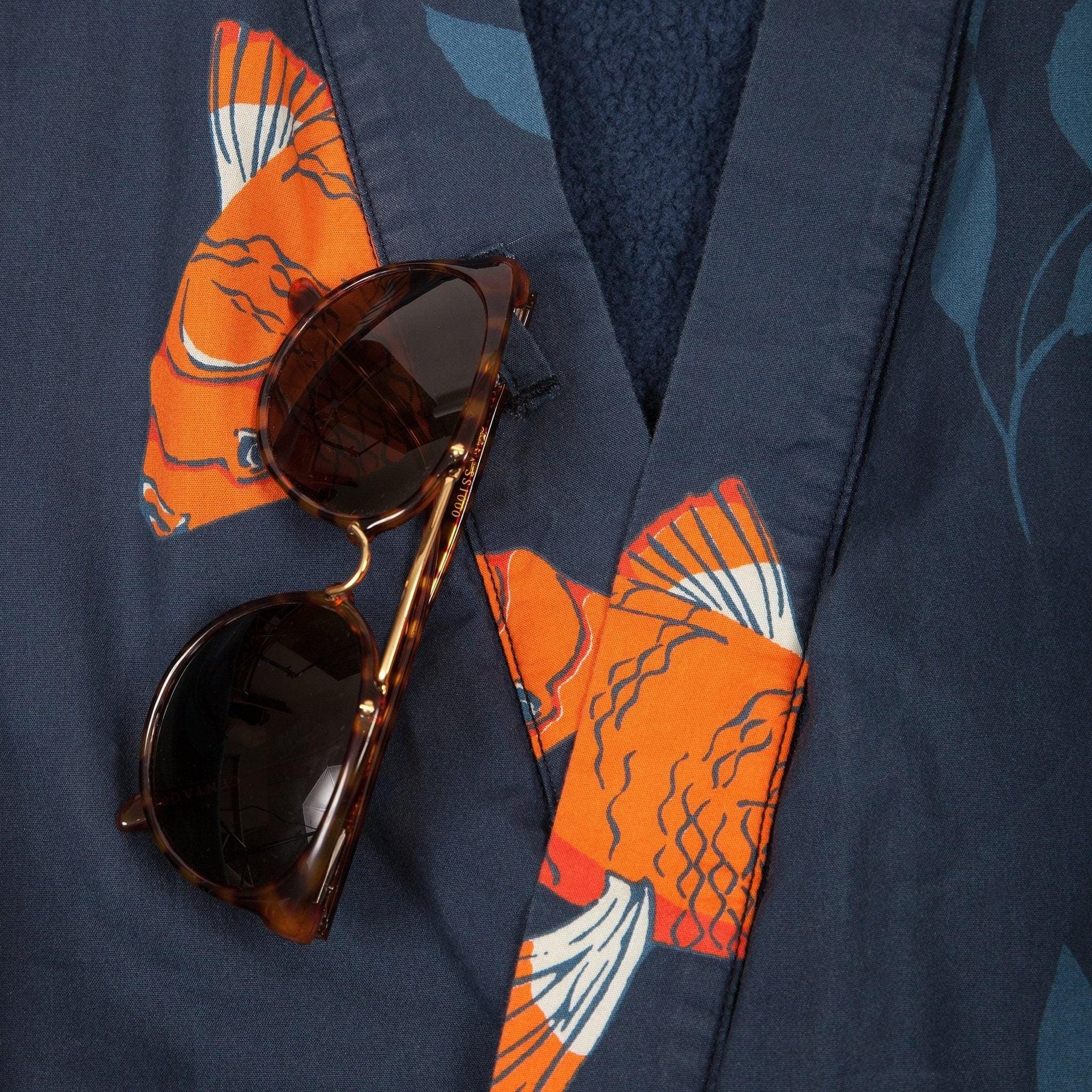 Men&#39;s El Garibaldi Robe - Garibaldi Fish, Farallon Navy