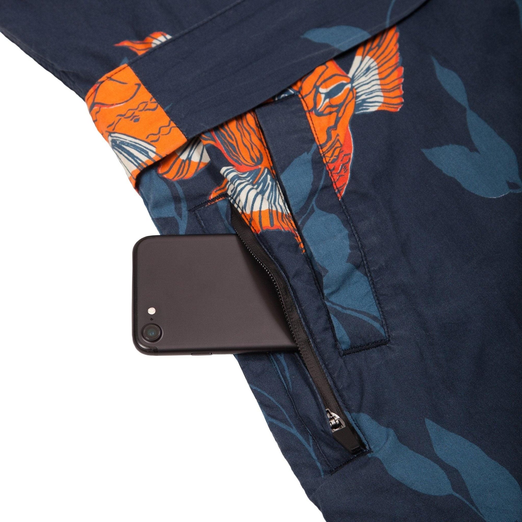 Men&#39;s El Garibaldi Robe - Garibaldi Fish, Farallon Navy