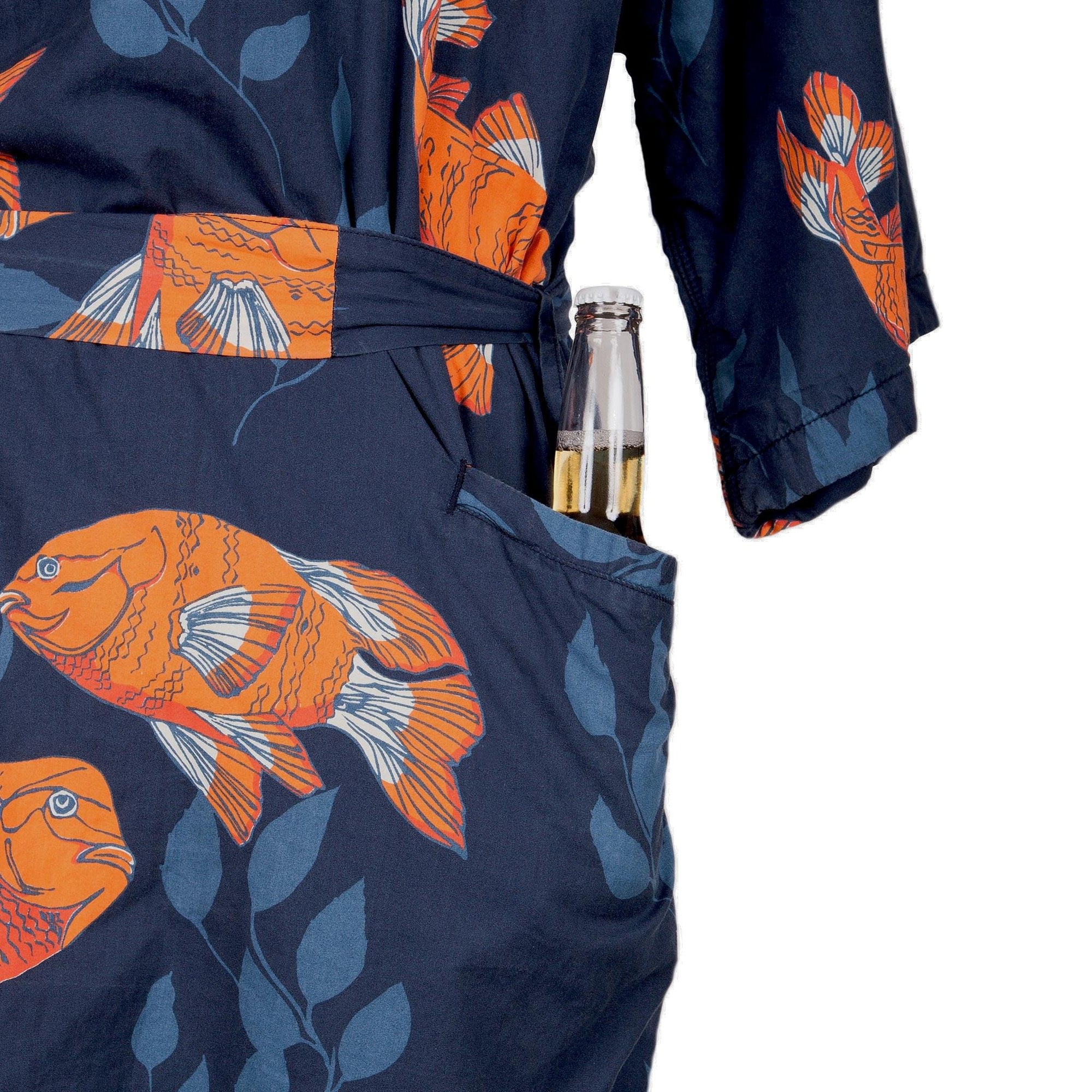Men&#39;s El Garibaldi Robe - Garibaldi Fish, Farallon Navy
